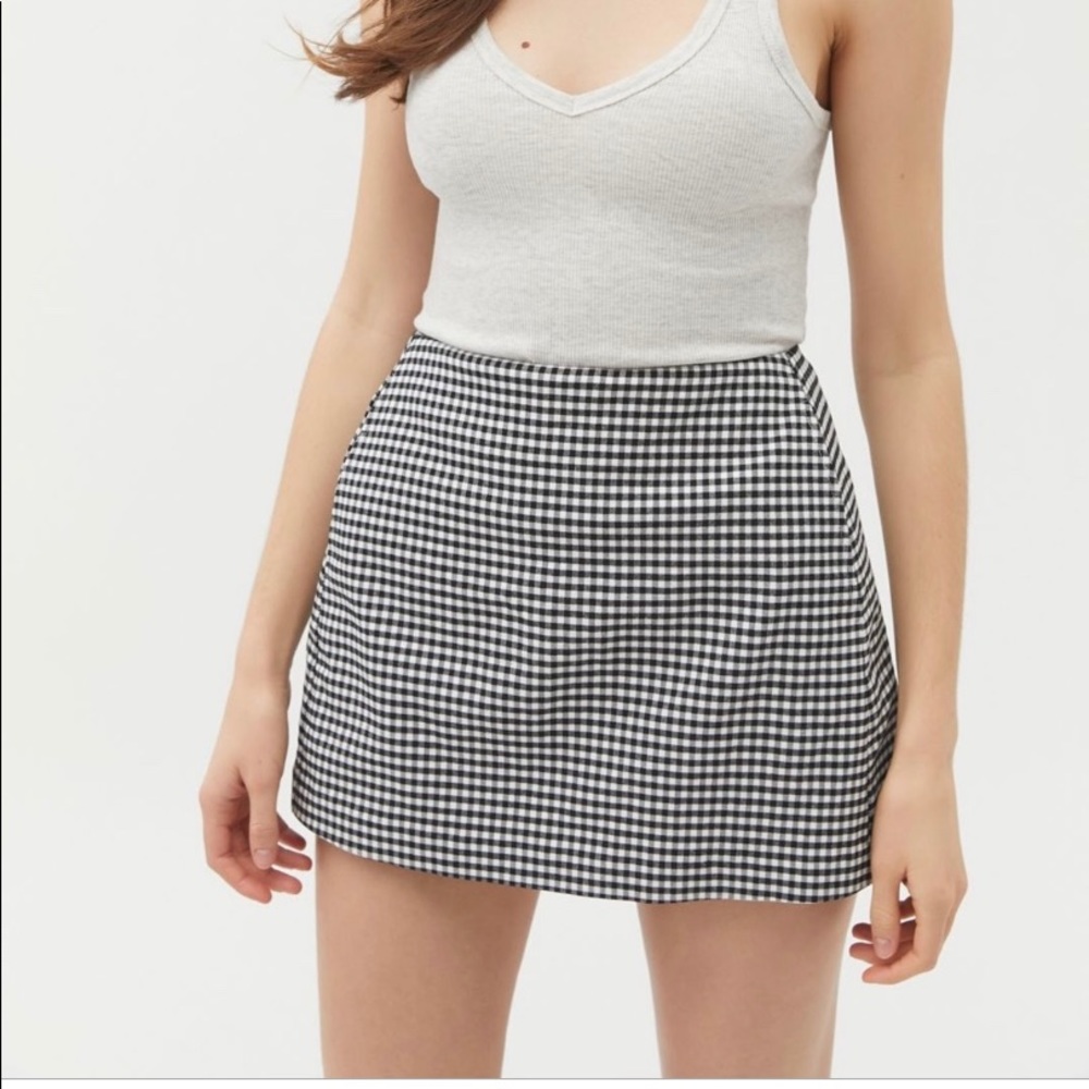 Cooperative mini gingham skirt